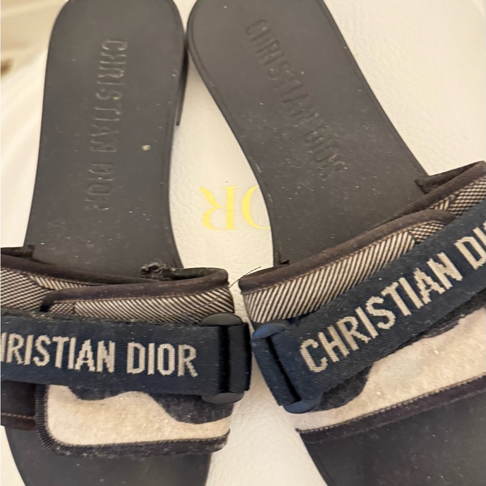 Dior Blue and Cream Sandals
